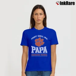 Women’s Papa Clemson Tigers Fan Graphic Signature T-Shirt in royal blue | Soft, Flattering Fit