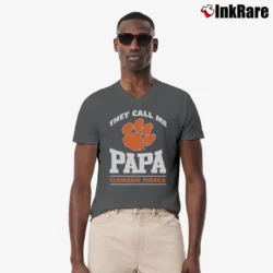 Men’s Papa Clemson Tigers Fan Graphic V-Neck Tee in charcoal | Sharp, Breathable, Everyday Staple