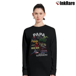Women’s Papa You Are Our Superhero Marvel Avengers Long-Sleeve Top in black | Sleek, Versatile, All-Season