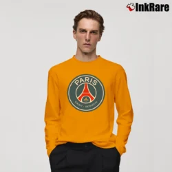 Men’s Paris Saint Germain Logo Long-Sleeve Shirt in orange | Sleek, Lightweight, Year-Round Wear