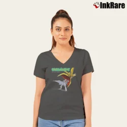 Women’s Parliament Motor Booty Affair Funk V-Neck Tee in charcoal | Chic Neckline, Soft Texture