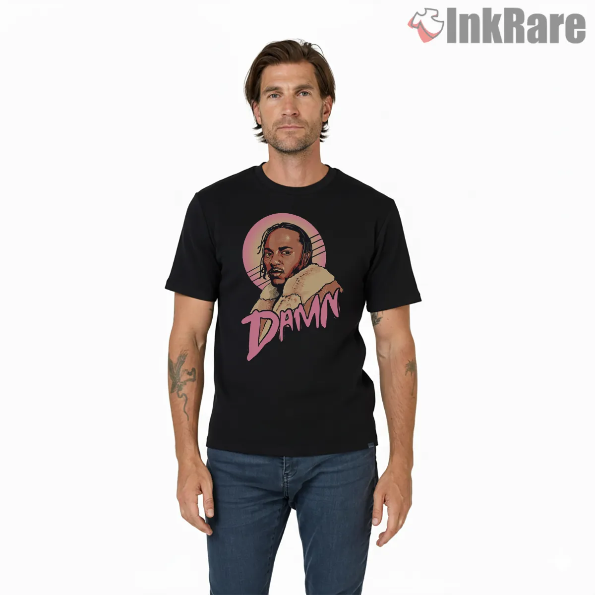 Pastel Damn Halo Kendrick Lamar Cartoon Shirt on black short sleeve shirt for men graphic tee