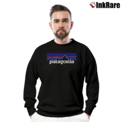 Men’s Patagonia P - 6 Logo Uprisal Crewneck Sweatshirt in black | Cozy Fabric, Clean Style