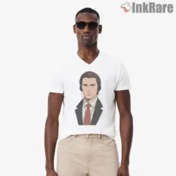 Patrick Bateman Headphones City Commuter Shirt on white v-neck shirt for men graphic tee