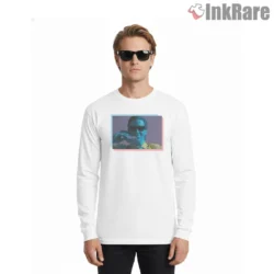 Patrick Bateman Neon Psychosis Aesthetic Shirt on white long sleeve shirt for men graphic tee