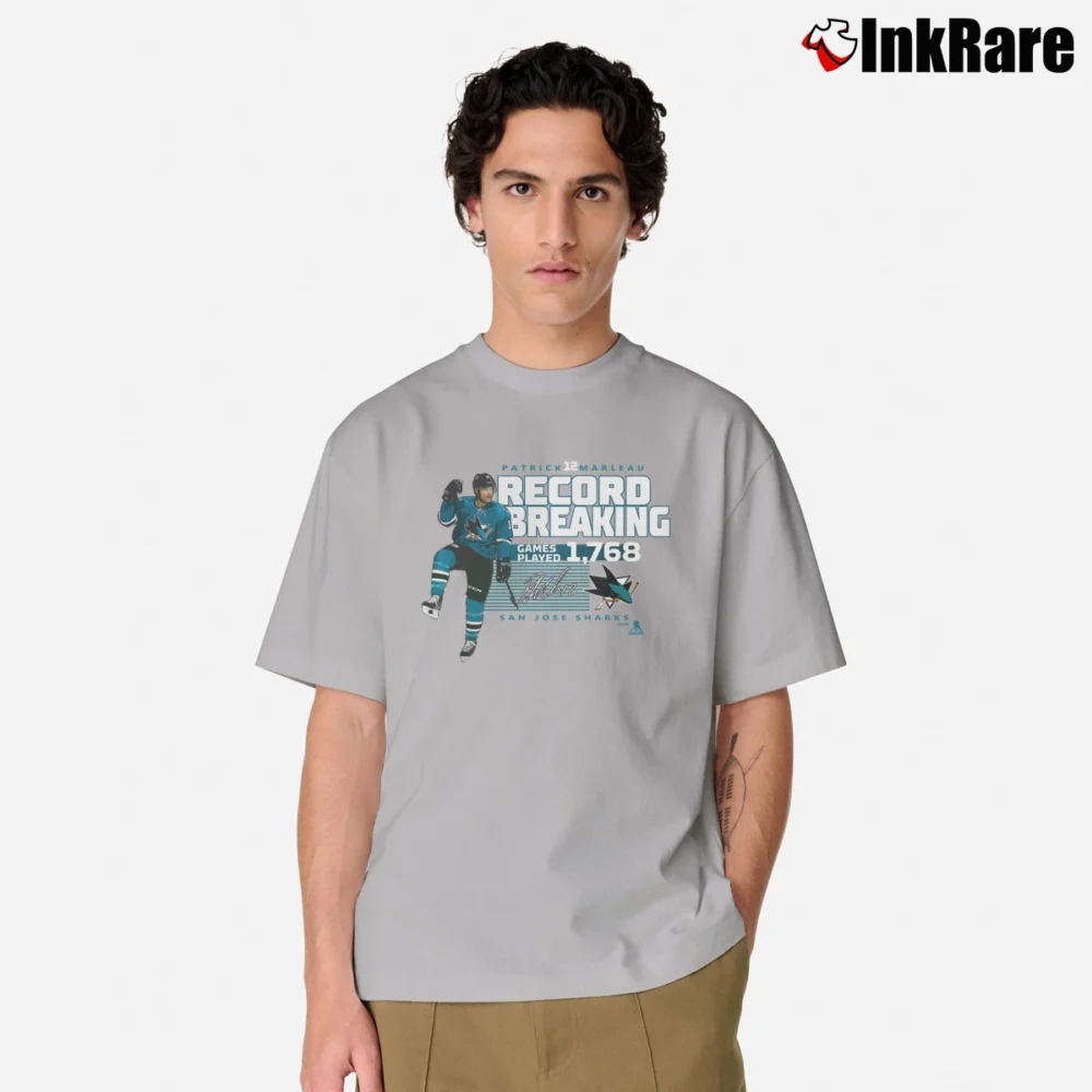Men’s Patrick Marleau San Jose Sharks Classic T-Shirt in sport grey | Soft, Breathable Everyday Wear