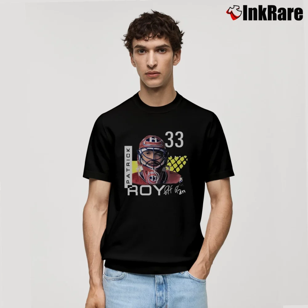 Men’s Patrick Roy 1990s Montreal Canadiens Nhl Hockey Classic T-Shirt in black | Soft, Breathable Everyday Wear