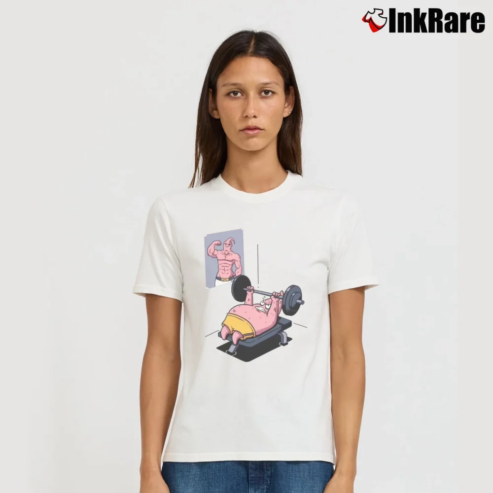 Women’s Patrick Star Majin Buu Workout Signature T-Shirt in white | Soft, Flattering Fit