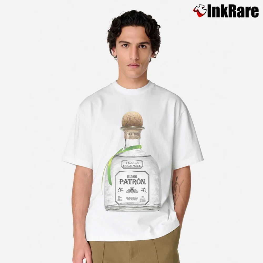 Men’s Patron Tequila Bottle Classic T-Shirt in white | Soft, Breathable Everyday Wear