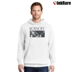 Men’s Paul Kossoff Black Cat Bones Guitar Pullover Hoodie in white | Cozy, Durable, Modern Fit