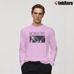 Men’s Paul Kossoff Black Cat Bones Guitar Long-Sleeve Shirt in light pink | Sleek, Lightweight, Year-Round Wear