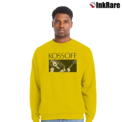 Men’s Paul Kossoff Black Cat Bones Guitar Crewneck Sweatshirt in yellow | Cozy Fabric, Clean Style