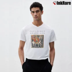 Men’s Paul Simon Graceland V-Neck Tee in white | Sharp, Breathable, Everyday Staple