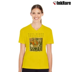 Women’s Paul Simon Graceland V-Neck Tee in yellow | Chic Neckline, Soft Texture