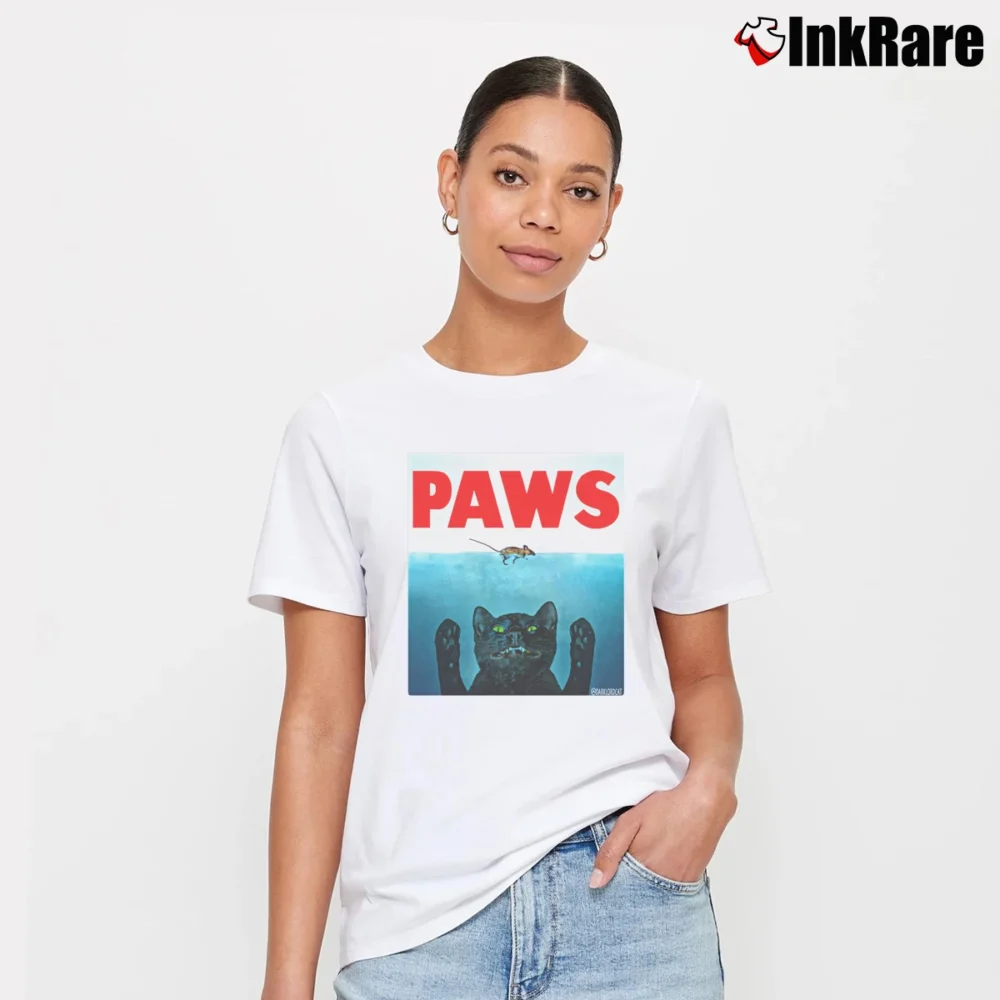 Women’s Paws Cat Jaws Cat Classic Signature T-Shirt in white | Soft, Flattering Fit