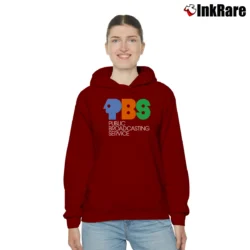 Women’s PBS Retro Logo Cozy Hoodie in maroon | Warm, Structured, Stylish