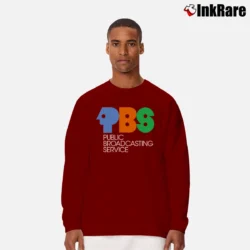 Men’s PBS Retro Logo Long-Sleeve Shirt in maroon | Sleek, Lightweight, Year-Round Wear