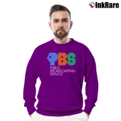 Men’s PBS Retro Logo Crewneck Sweatshirt in purple | Cozy Fabric, Clean Style