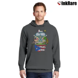 Men’s Peace And Love Puerto Rico Snoopy Pullover Hoodie in charcoal | Cozy, Durable, Modern Fit