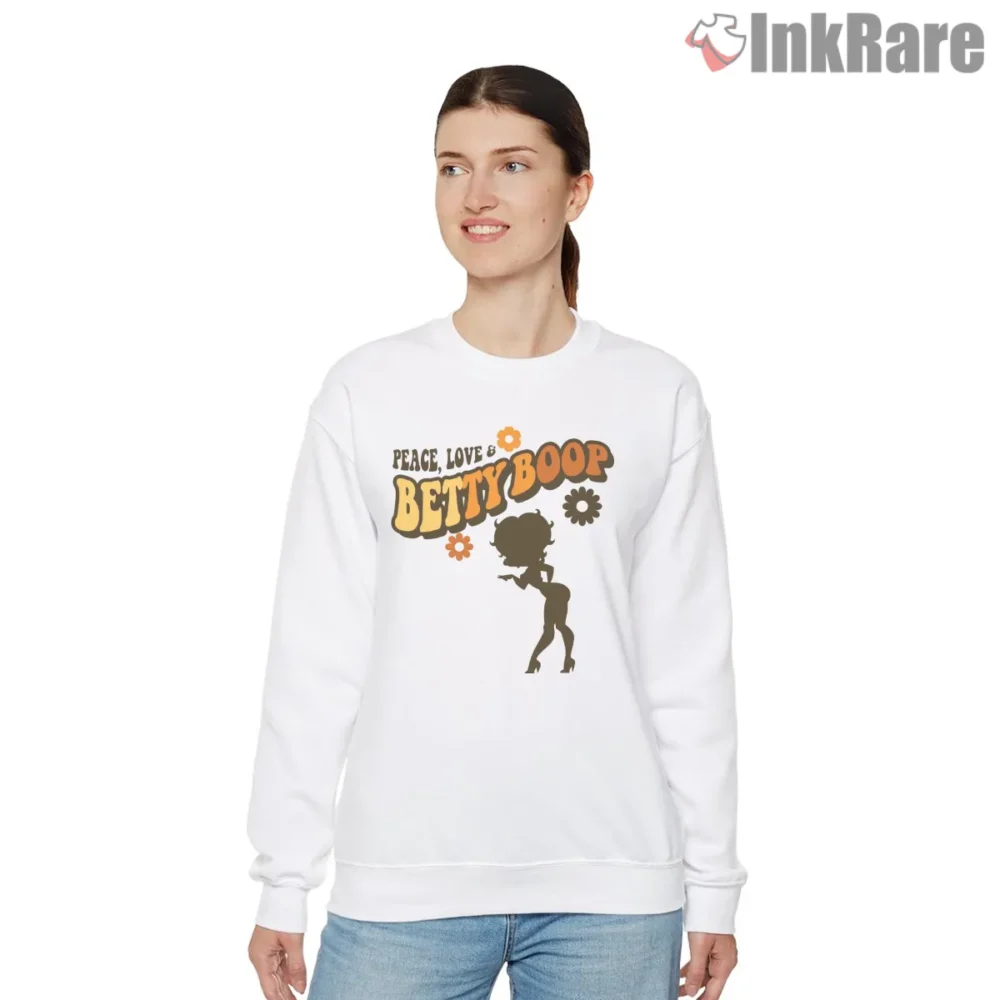 Peace Love Betty Boop Silhouette Shirt on graphic shirt for women graphic tee