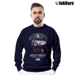 Men’s Peaky Blinders Shelby Company Crewneck Sweatshirt in navy | Cozy Fabric, Clean Style