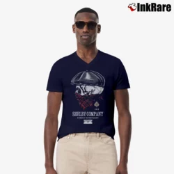 Men’s Peaky Blinders Shelby Company V-Neck Tee in navy | Sharp, Breathable, Everyday Staple