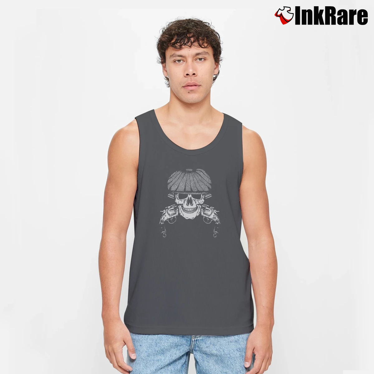 Peaky Blinders Skull Men’s Performance Tank in charcoal – Lightweight Comfort Men’s Peaky Blinders Skull Tank Top in charcoal | Breathable, Active-Friendly Design