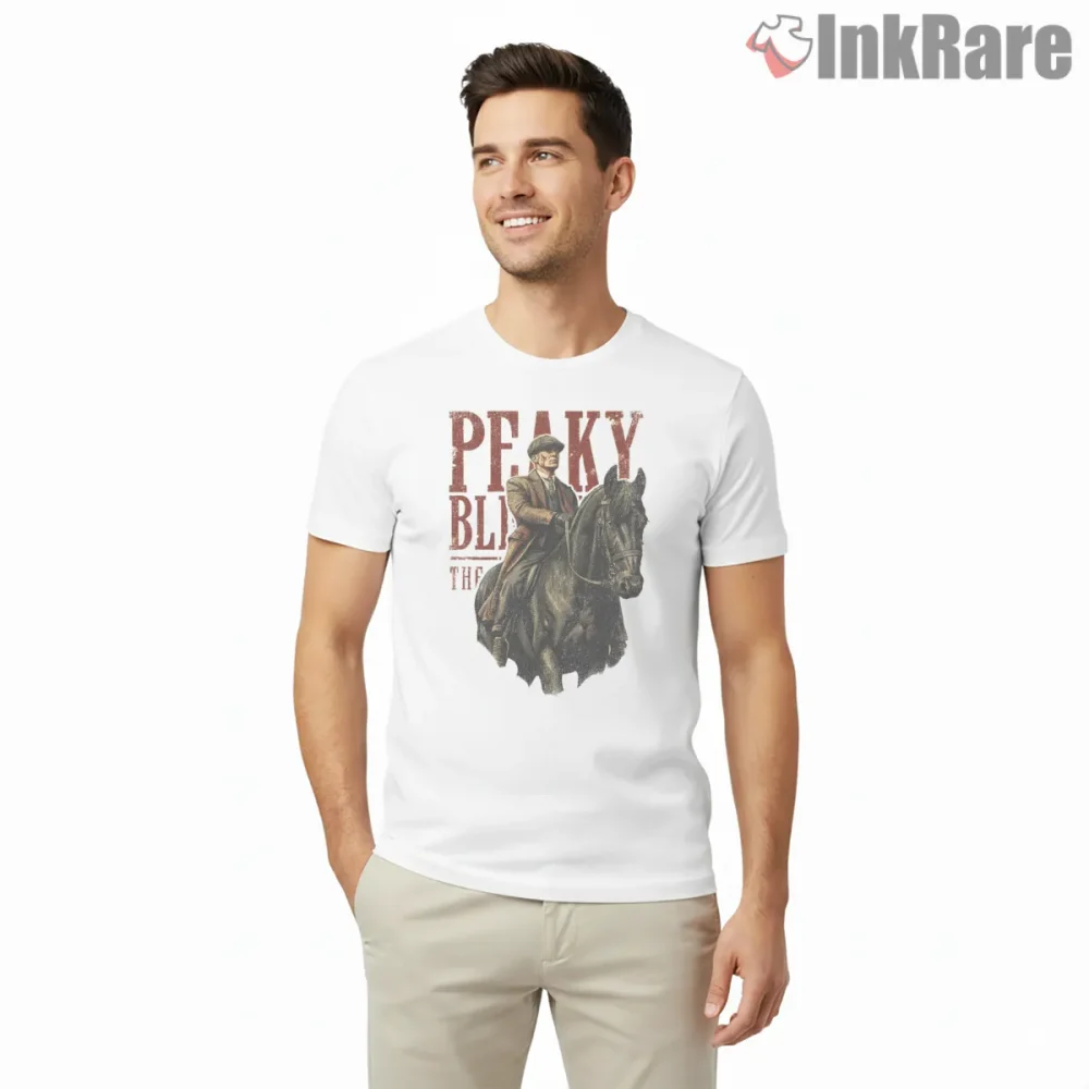 Peaky Blinders The Immortal Man Horse Rider Poster Shirt on white short sleeve shirt for men graphic tee