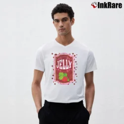 Men’s Peanut Butter Jelly Friends Matching Costume V-Neck Tee in white | Sharp, Breathable, Everyday Staple