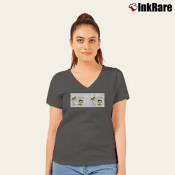 Women’s Peanuts Aaugh Snoopy Football Coffee Design V-Neck Tee in charcoal | Chic Neckline, Soft Texture