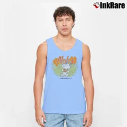 Men’s Peanuts Aloha Snoopy Tank Top in light blue | Breathable, Active-Friendly Design