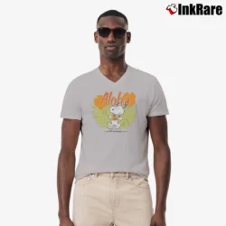 Men’s Peanuts Aloha Snoopy V-Neck Tee in sport grey | Sharp, Breathable, Everyday Staple