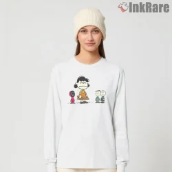 Peanuts Characters Survival Game Parody Shirt on white long sleeve shirt for women graphic tee