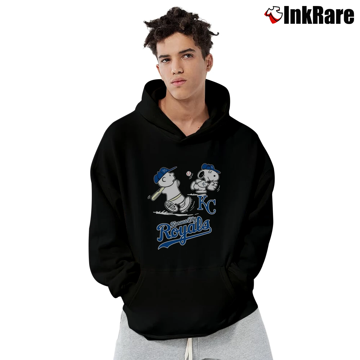 Peanuts Charlie Brown And Snoopy Playing Baseball Kansas City Royals Men’s Pullover Hoodie in black – Ultimate Warmth Men’s Peanuts Charlie Brown And Snoopy Playing Baseball Kansas City Royals Pullover Hoodie in black | Cozy, Durable, Modern Fit