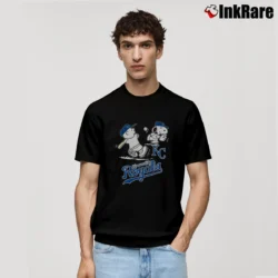 Men’s Peanuts Charlie Brown And Snoopy Playing Baseball Kansas City Royals Classic T-Shirt in black | Soft, Breathable Everyday Wear