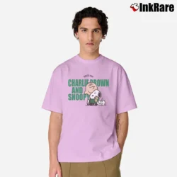 Men’s Peanuts Charlie Brown And Snoopy Classic T-Shirt in light pink | Soft, Breathable Everyday Wear