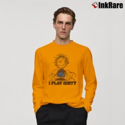 Men’s Peanuts Charlie Brown I Play Dirty Cool Long-Sleeve Shirt in orange | Sleek, Lightweight, Year-Round Wear