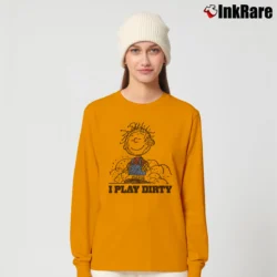 Women’s Peanuts Charlie Brown I Play Dirty Cool Long-Sleeve Top in orange | Sleek, Versatile, All-Season