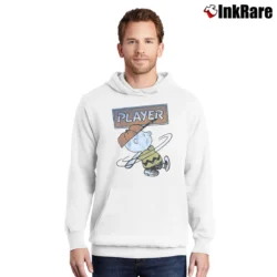 Men’s Peanuts Charlie Brown Player Blue Pullover Hoodie in white | Cozy, Durable, Modern Fit
