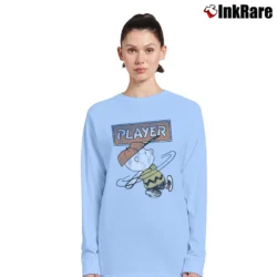 Women’s Peanuts Charlie Brown Player Blue Long-Sleeve Top in light blue | Sleek, Versatile, All-Season