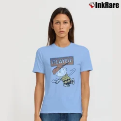 Women’s Peanuts Charlie Brown Player Blue Signature T-Shirt in light blue | Soft, Flattering Fit