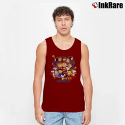 Men’s Peanuts Charlie Brown Snoopy Tank Top in maroon | Breathable, Active-Friendly Design