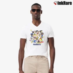 Men’s Peanuts Charlie Brown Snoopy V-Neck Tee in white | Sharp, Breathable, Everyday Staple