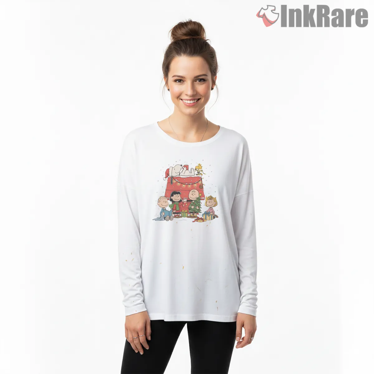 Peanuts Christmas Crew Charlie Brown And Snoopy Long Sleeve White Peanuts Christmas Crew Charlie Brown And Snoopy Shirt on white long sleeve shirt for women graphic tee