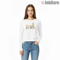 Peanuts Christmas Road Classic Shirt on white long sleeve shirt for women graphic tee