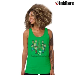 Women’s Peanuts Christmas Time Is Here Tank Top in irish green | Lightweight, Movement-Friendly