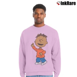 Men’s Peanuts Franklin Armstrong Crewneck Sweatshirt in light pink | Cozy Fabric, Clean Style