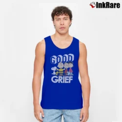 Men’s Peanuts Good Grief Tank Top in royal blue | Breathable, Active-Friendly Design