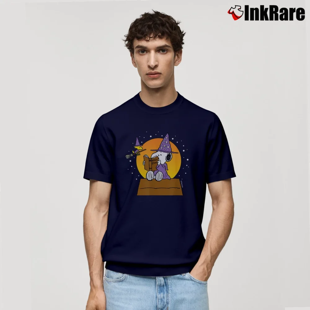 Men’s Peanuts Halloween Wizard Snoopy Classic T-Shirt in navy | Soft, Breathable Everyday Wear