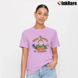 Women’s Peanuts Linus The Great Pumpkin Is Coming Signature T-Shirt in light pink | Soft, Flattering Fit